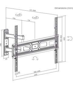 Maclean MC-798N TV Mount, Bracket for TV max VESA 600x400, 37-70", 35kg