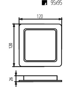 Maclean MCE373S LED Ceiling Panel Flush Mount SLIM 9W Neutral White 4000K 120x120x26mm 900lm