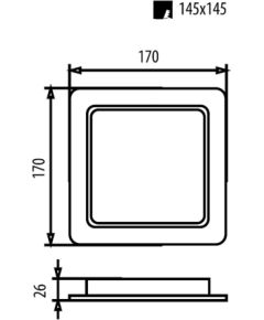 Maclean MCE374S LED Ceiling Panel Flush Mount SLIM 18W Neutral White 4000K 170x170x26mm 1900lm