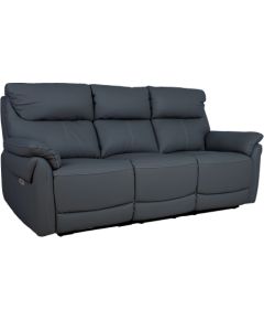 Recliner sofa BOWEN 3-seater with electric mechanism, dark grey genuine leather