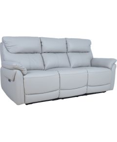 Recliner sofa BOWEN 3-seater with electric mechanism, beige genuine leather