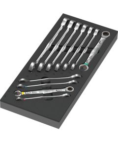 Wera 9730 foam insert 6000 Joker Set 1, 11 pieces, tool set (black/grey, combination ratchet wrench set, in foam insert for workshop trolley)