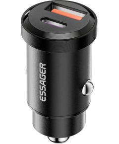 Car Charger 1xUSB-A 1xUSB-C 45W Essager (black)