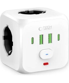 Tech-Protect power adapter PCL3X4 2xUSB/2xUSB-C, white