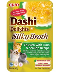 INABA CAT Dashi Delights Silky Broth Chicken with Tuna & Scallop - cat treat - 40g