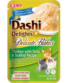 INABA CAT Dashi Delights Delicate Flakes Chicken with Tuna & Scallop - cat treat - 40g