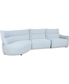 Corner sofa CANNES LC electric recliner, light grey