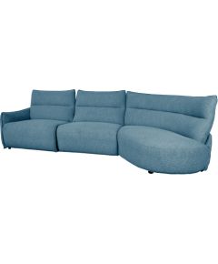 Corner sofa CANNES RC electric recliner, greyish blue