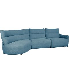 Corner sofa CANNES LC electric recliner, greyish blue