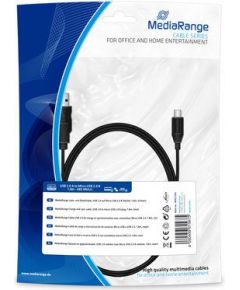 CABLE USB2.0 TO MICRO-USB 1.8M/MRCS184 MEDIARANGE