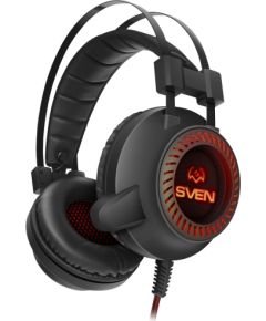 Sven Headphones with microphone AP-U840MV, black (USB, LED)