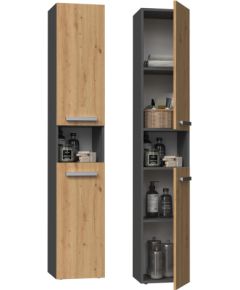 Top E Shop Topeshop NEL I ANT/ART bathroom storage cabinet Graphite, Oak