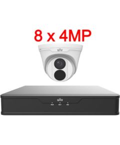 Uniview UNV 4MP IP videonovērošanas komplekts ar PoE (NVR + 8 kameras)