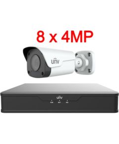 Uniview UNV 4MP IP videonovērošanas komplekts ar PoE (NVR + 8 kameras)