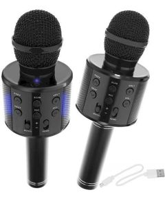 Goodbuy karaoke mikrofons ar iebūvētu Bluetooth skaļruni | 3W | aux | balss modulators | USB | Micro SD melns