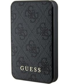 Guess   Powerbank 15W 5000mAh 4G Leather Metal Logo Magsafe charger Black