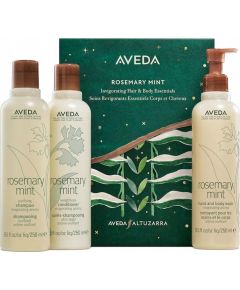 AVEDA_SET Rosemary Mint Shampoo szampon do włosów 250ml + Rosemary Mint Weightless Conditioner odżywka do włosów 250ml +  Rosemary Mint Hand and Body Wash płyn do mycia ciała i rąk 250ml