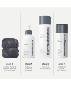 Cleanse + Glow Set Dermalogica: Special, Cleansing Gel, For Face, 250 ml + Precleanse, Eliminates Impurities, Oil, For Face, 150 ml + Daily Microfoliant, Exfoliating, Exfoliating Powder, 74 g For Women