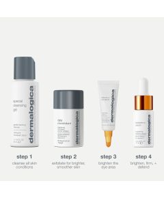 Cleanse + Brighten Set Dermalogica: Special, Cleansing Gel, For Face, 50 ml + Daily Microfoliant, Exfoliating, Exfoliating Powder, 13 g + Biolumin-C, Vitamin C, Brightening, Serum, For Face, 10 ml + Biolumin-C, Illuminating, Eye Serum, 6 ml Unisex