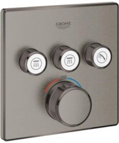 Grohe iebūvējamā dušas termostata SmartControl virsapmetuma daļa, ar 3 izejām, brushed hard graphite