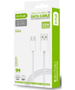 D-Fruit cable USB-A - USB-C 1m, white (DF105)