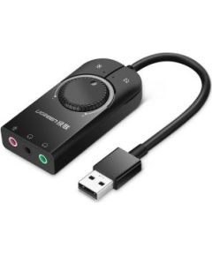 Ugreen   Ugreen external sound card music USB adapter - 3.5 mm mini jack with volume control 15cm black (40964)