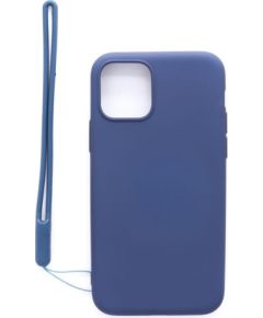 Evelatus Apple  iPhone 11 Pro Soft Touch Silicone Case with Strap Dark Blue