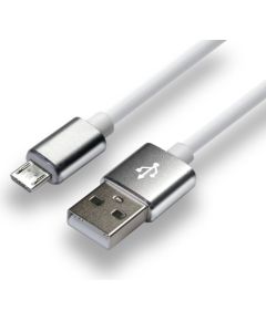 everActive cable USB 1m - White, silicone, quick charge, 2,4A - CBS-1MW