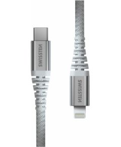 Swissten Kevlar USB-C - Lightning Datu un Uzlādes Vads 1.5m