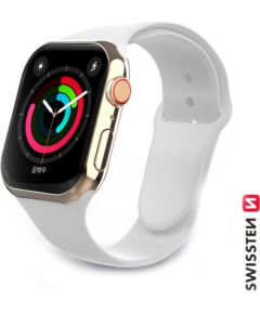 Swissten Cиликоновый Pемешок для Apple Watch 1/2/3/4/5/6 / SE / 38 мм / 40 мм / белая