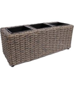 Ящик для цветов WICKER 48x18xH18см, тёмно-коричневый