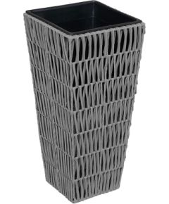 Plant holder WICKER 28x28xH50cm, grey
