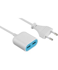 Electraline 500343 Зарядное устройство 2xUSB / 2.4A / 1.5m