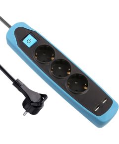 Electraline 62151 Pagarinātājs 3 Ligzdas / 2xUSB / 2m