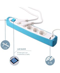 Electraline 62160 Pagarinātājs 5 Ligzdas 2xUSB 2m