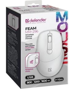 MOUSE DEFENDER FEAM MM-296 RF SILENT WHITE