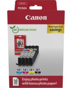 Canon CLI-581 (2106C006) Photo value pack Ink Cartridge Multipack, C/M/Y/BK