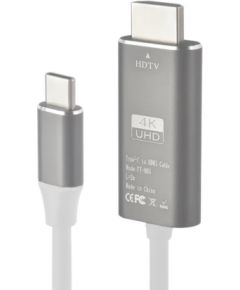 RoGer FT-H05 USB-C uz HDMI UltraHD 4K@30Hz Kabelis 2m / balts