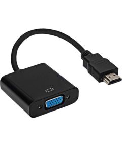 RoGer Signāla Pārveidotājs no HDMI uz VGA (+Audio) Melns