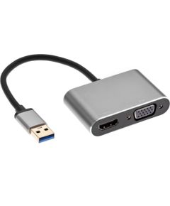 RoGer DrongDisplay Adapteris USB to VGA/HDMI + Audio / iOS/Android/Windows/macOS