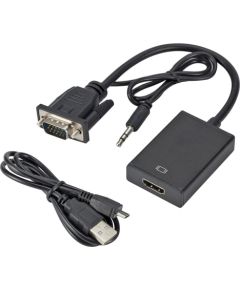 RoGer Signāla Pārveidotājs no VGA uz HDMI (+Audio)