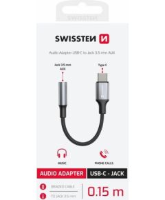 Swissten USB-C uz 3.5mm Audio Adapteris 15cm