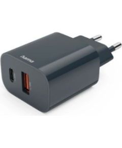 Hama   Quick Charger, USB-C, USB-A, Power Delivery (PD), 20 W, anthracite Black