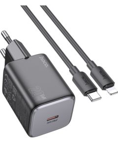 Сетевая зарядка Hoco N40 20W USB-C + USB-C to Lightning cable 1.0m черная