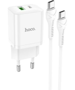 Charger Hoco N28 20W USB-C/USB-A + USB-C to USB-C cable 1.0m white