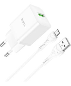 Charger Hoco N26 18W USB-A + USB-A to MicroUSB cable 1.0m white