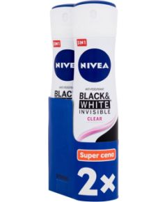 Nivea Black & White Invisible / Clear 2x150ml 48h W / Antiperspirant