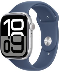 Watch Apple Watch Series 10 GPS 46mm Silver Aluminium Case with Sport Band S/M - Denim