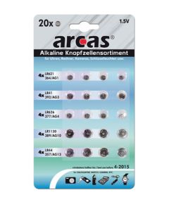 Arcas Baterijas AG komplekts 20 gab AG1/AG3/ AG4/AG10/AG13