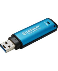 Kingston IronKey Vault Privacy 50 256 GB, USB stick (light blue/black, USB-A 3.2 Gen 1)